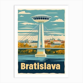 Aihrgdesign A Retro Travel Poster For Bratislava 3 Art Print