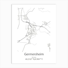 Germersheim,Germany Minimalist Map Art Print