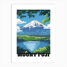 Mount Fuji Japan 3 Colourful Travel Poster Art Print