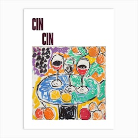 Cin Cin Poster Wine Lunch Matisse Style 7 Art Print