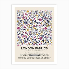 Poster Lavender Loom London Fabrics Floral Pattern 4 Art Print