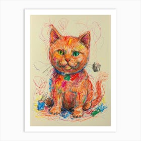 Cat Painting Art Print