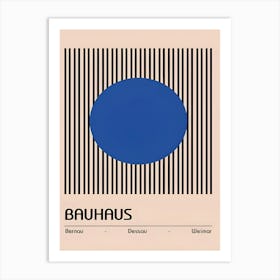 Bauhuas blue circle and line poster Art Print