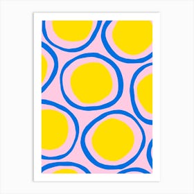 Yellow And Blue Circles Art Print