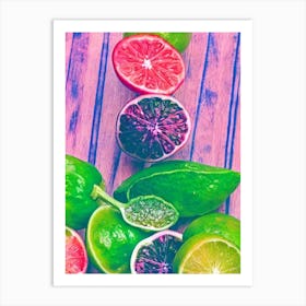 Finger Lime 1 Risograph Retro Poster Fruit Art Print