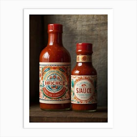 Two Bottles Of Hot Sauce Art Print