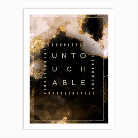 Untouchable Gold Star Space Motivational Quote Art Print