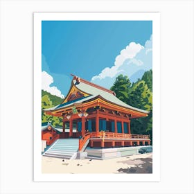 Nikko Toshogu Shrine 2 Colourful Illustration Art Print