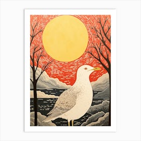 Bird Illustration Seagull 1 Art Print