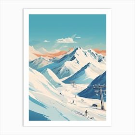 Gudauri   Georgia, Ski Resort Illustration 0 Simple Style Art Print