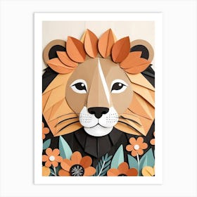 Floral Cute Baby Lion Nursery (25) Art Print