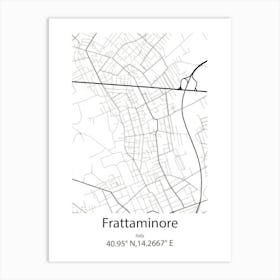 Frattaminore,Italy Minimalist Map Art Print