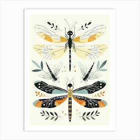 Colourful Insect Illustration Dragonfly 6 Art Print