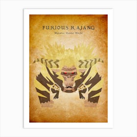 Furious Rajang Vintage Art Print