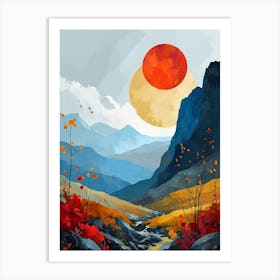 Sunset In The Mountains 11 Art Print