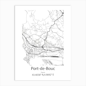 Port De Bouc,France Minimalist Map Art Print