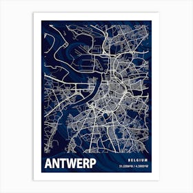 Antwerp Crocus Marble Map Art Print