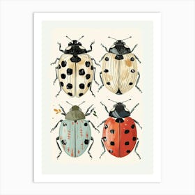 Colourful Insect Illustration Ladybug 11 Art Print