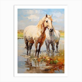 Horses Painting In Mongolia 3 Art Print