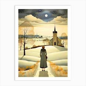 Woman In Winter Art Print