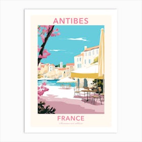 Antibes, France, Flat Pastels Tones Illustration 4 Poster Art Print