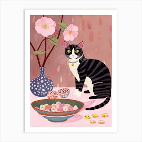 Cat And Candy 3 Art Print