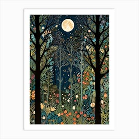 William Morris Night In The Forest 8 Art Print