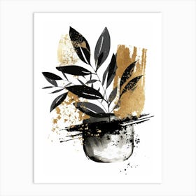 Gold And Black Painting 2 Art Print