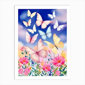 Butterflies In The Sky Art Print