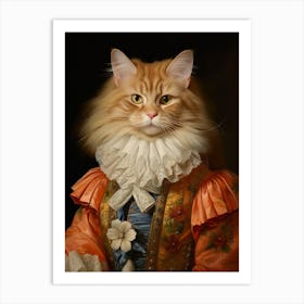 Ginger Cat With Ruffled Collar 2 Art Print