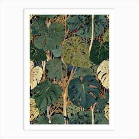 William Morris Tropical Leaves Wallpaper Art Print