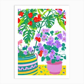 Geranium Eclectic Boho Art Print