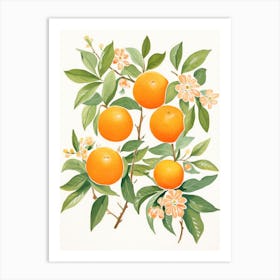 Oranges On A Branch Art Print