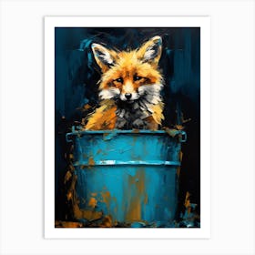 Scavenger Fox Blue Painting 8 Art Print
