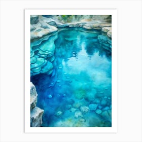 A Close Up Of Crystal Clear Blue Water Patterns In Art Print