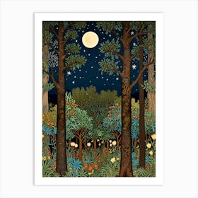 William Morris Forest At Night 28 Art Print