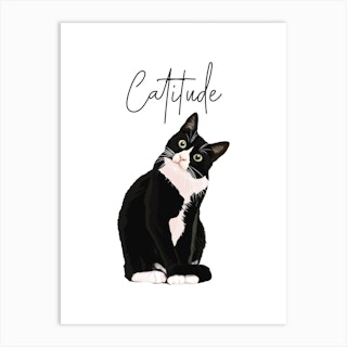 Catitude Cat Art Print