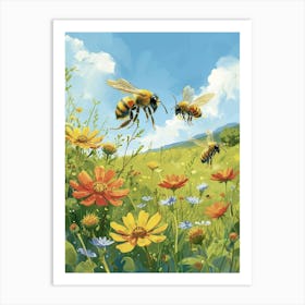 Carpenter Bee Storybook Illustration 23 Art Print