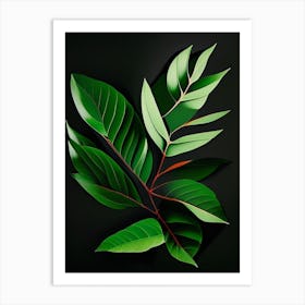 Wax Myrtle Leaf Vibrant Inspired 1 Art Print