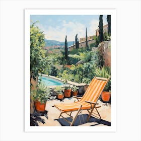 Sun Lounger By The Pool In Pompeii Italy Art Print