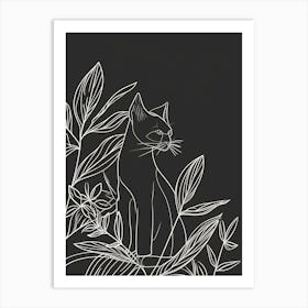 Thai Cat Minimalist Illustration 1 Art Print