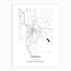 Dalton,United States Minimalist Map Art Print