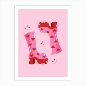 Valentine'S Day Boots Art Print