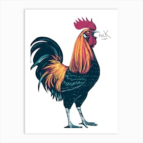 Rooster fuck Art Print
