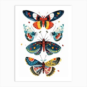 Colourful Insect Illustration Butterfly 14 Art Print