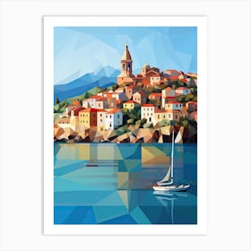 Collioure, France, Geometric Illustration 4 Art Print