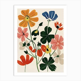 Painted Florals Geranium 3 Art Print