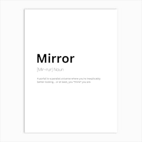 Mirror Definition Meaning 1 Art Print