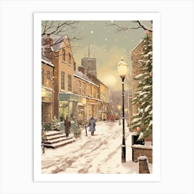 Vintage Winter Illustration Nottingham United Kingdom 3 Art Print