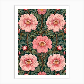 William Morris Pink Flowers Art Print